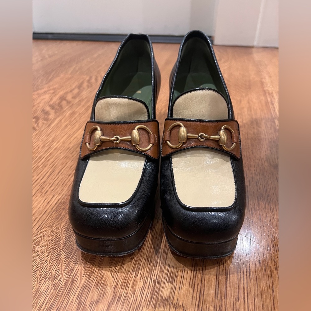 Gucci Leather Platform Loafer With Horsebit Size 36.5 - Picture 2 of 5